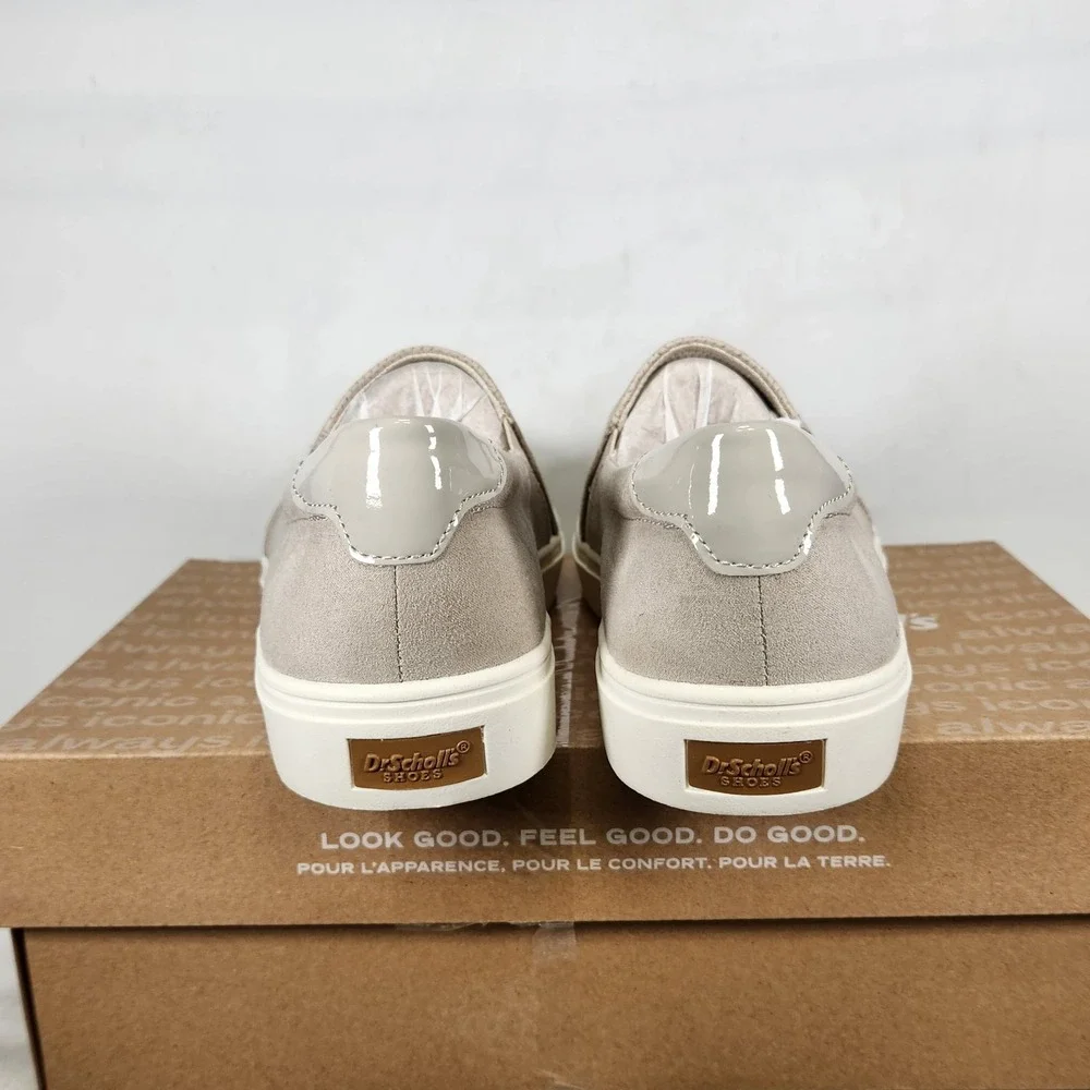 Dr. Scholl's Nova Sneaker Women Size 9.5 WIDE Oyster Slip On Perforated Platform